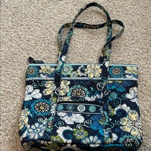 Vera Bradley Blue and Green Floral Shoulder Bag